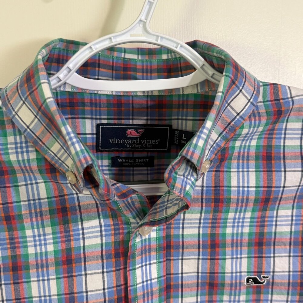 Vineyard‎ Vines Boys L (16) Whale Logo Plaid Shirt by Shep & Ian – 100% Cotton - Picture 4 of 5